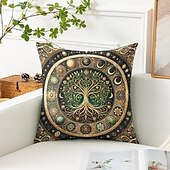 abordables style bohème-Housse de coussin décorative arbre de vie 1PC coussin carré doux pour canapé housse de coussin pour chambre à coucher salon chaise