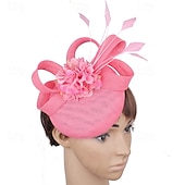 abordables Fascinators-accessoire Imitation Lin Plumes Mariage Soirée Élégant Mariage Avec Plume Casque Couvre-chef