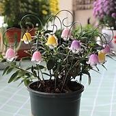 cheap Garden Sculptures&amp;Statues-9 Pcs Lily of The Valley Garden Stakes Decor Metal Yard Art Ornaments Spring Summer Resin Flower Garden Stakes Outdoor Lawn Pathway Patio Plant Pot, Flower Bed