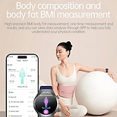 お買い得  スマートウォッチ-iMosi ET456 スマートウォッチ 1.56 インチ スマート·ウォッチ ブルートゥース ECG + PPG 温度監視 歩数計 と互換性があります Android iOS 女性 男性 ハンドフリーコール 防水 メディアコントロール IP68 46mmの時計ケース