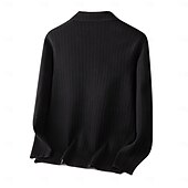 billige Herre Elite Yttertøy-herre ullblazer jakke genser frakk skole formell bryllup elegant varm vår høst ull nylon ensfarget jacquard flere lommer komfortabel enkeltspent blazer med to knapper svart mørkegrå militærgrønn