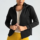 economico Tute da ginnastica-Per donna T-shirt da corsa Cerniera Tasche Manica lunga Felpa con cappuccio Informale Athleisure Traspirante Asciugatura rapida Allenamento in palestra Corsa Marcia abbigliamento sportivo