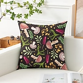 cheap Floral &amp; Plants Style-Mushroom Plant Decorative Toss Pillows Cover 1PC Soft Square Couch Cushion Case Pillowcase for Bedroom Livingroom Sofa Chair