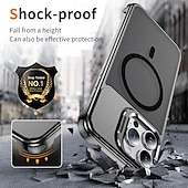 economico Cover per iPhone-telefono Custodia Per iPhone 16 Pro Max Plus iPhone 15 Pro Max Plus iPhone 14 13 12 Pro Max Plus Copertura Posteriore con Supporto Magnetico Supporta la Ricarica Wireless Retrò Metallo