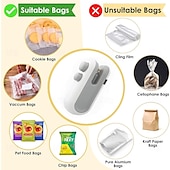 cheap Kitchen Utensils &amp; Gadgets-Mini Bag Sealer, Handheld Heat Sealer for Plastic Bags, Portable Snack Sealing Machine for Home Kitchen, Easy Hand Press Seal &amp; Reseal, Food Storage Saver