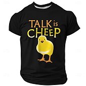 preiswerte Lustige T-Shirts für Männer-Ostern Herren Küken Lustig T Shirt Kurzarm T-Shirt Rundhalsausschnitt Hemd Mode Designer Party Straße Schwarz Blau Sommer Frühling Bekleidung S M L XL XXL XXXL