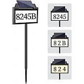 お買い得  経路ライト＆ランタン-ソーラーアドレスライト LED 照明付き屋外アドレスプレート スマートコントロール付き 3色1台防水 ソーラーパワー ハウスナンバーライト 杭付き 屋外 自宅 庭 ストリート ハウス用 1個