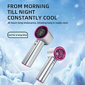 お買い得  携帯扇風機-ポータブルハイスピードファン、超強風、1-100無段階風速、LEDデジタルディスプレイ、スマートタッチコントロール、紛失防止ランヤード