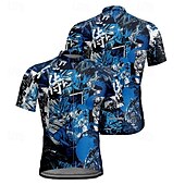 levne Pánské dresy-Pánské Cyklodres Krátký rukáv Kolo Tričko Dres se 3 zadními kapsami Horská cyklistika Prodyšné Rychleschnoucí Anatomický design Odvod Modrá Graffiti Sportovní Oblečení