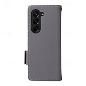 Недорогие Чехлы для Samsung-телефон Кейс для Назначение SSamsung Galaxy Z-сгиб 6 Z Fold 5 Z Fold 4 Z Fold 3 Z Fold 2 Кейс на заднюю панель со стендом с ремешком на запястье Разъем для карты Ретро ТПУ Кожа PU