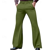 economico Fondi-Retrò Vintage Anni &#039;70 Pantaloni Pantaloni a zampa d&#039;elefante Hippie Disco Tinta unica Per uomo Halloween Carnevale Feste Abbigliamento Quotidiano Parata dell&#039;Orgoglio Adulti Pantaloni Primavera