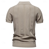 preiswerte Herren Elite Polo-Herren Polo Strick-Polopullover Formell Arbeit Möwenhalsband Kurzarm Einfarbig Stripe-Trim Streifen Sommer Frühling Marineblau Khaki Armeegrün Polo