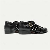 cheap Premium Leather Sandals-Men&#039;s Leather Fisherman Sandals - Breathable Summer Closed-Toe Sandals for Casual &amp; Outdoor Wear