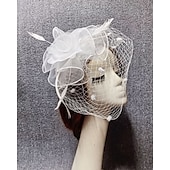 economico Fascinator-Fascinatori Cappello a Reticolo Velato per Matrimonio Giornata delle Donne Con Cappello in Piume Petalo