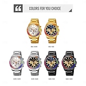 cheap Quartz Watches-SKMEI Men&#039;s Watch with Diamond Studded Rainbow Circle Three Eye Six Pin Multifunctional Quartz Watch