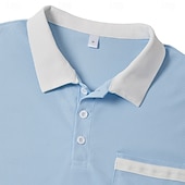 cheap Men&#039;s Classic Polo-Men&#039;s Golf Shirt Pique Polo Shirt Work Casual Lapel Ribbed Polo Collar Short Sleeve Basic Modern Color Block Pocket Summer Regular Fit White Light Blue Burgundy Navy Blue Grey Golf Shirt