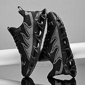 preiswerte Herren Laufschuhe-Sportliche Herren-Sneaker, auffälliges Flammen-Design in Schwarz und Rot, Sportschuhe zum Laufen und fürs Fitnessstudio