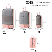 economico deposito bagagli e viaggi-set di contenitori da viaggio con cubi di imballaggio compressi, set da 3/6 cubi di imballaggio compressi per viaggi, organizer per bagagli con rete visiva per vestiti, borsa portatile leggera per