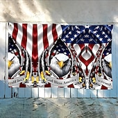 billiga 250:e årsjubileum-4 juli Utomhus Inomhus Med Öglor Patriotisk Flagga Självständighetsdagen Amerikansk Hus Gård Trädgårdsdekorationer Högtidsbanner Skylt