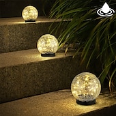 رخيصةأون أضواء المناظر الطبيعية-ضوء الشمسية كرة زجاجية متصدع أضواء led إضاءة خارجية مقاومة للماء لمهرجان الحديقة الديكور الداخلي والخارجي أضواء الحديقة الشمسية مصباح الممر