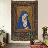 baratos Tapeçaria Medieval-Tapeçaria Medieval Tapeçaria da Idade Média Arte Gótica Arte de Parede Grande Tapeçaria Mural Decor Fotografia Fundo Cobertor Cortina Decoração de Casa Quarto Sala de Estar Feuillet iluminado Virgem