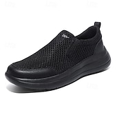 billiga Slip-ons och loafers till herrar-moderna slip-on-sneakers för män, grå mesh med elastisk slingring, snygga och bekväma urbana skor