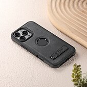 Недорогие Чехлы для iPhone-телефон Кейс для Назначение iPhone 16 Про Макс Плюс Айфон 15 Про Макс Плюс iPhone 14 13 12 Pro Max Plus Кейс на заднюю панель со стендом Магнитный Поддержка беспроводной зарядки Ретро ТПУ ПК Кожа PU