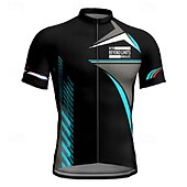 abordables Maillots pour hommes-Homme Maillot de cyclisme Géométrique Manche Courte Cyclisme T-shirt Maillot avec 3 poches arrière VTT Vélo tout terrain Séchage Rapide Design Anatomique Évacuation de l&#039;Humidité Respirant Des sports