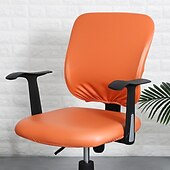 preiswerte Wasserdichte Abdeckung-Stretch-Stuhlbezüge für Computerstühle, wasserdicht, Kunstleder, geteilter Bürostuhlbezug, Gaming-Sessel, Sitzbezug, schmutzabweisend, abnehmbar