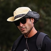 billiga Huvudbonader för herrar-Herr Fiskarhatt Solhatt Fiskehatt Boonie hatt Svart Rubinrött Polyester Broderad Mode Ledigt Dagligen Boho Paisley Damask Pläd / Randig / Chevron Solskyddskräm Andningsfunktion