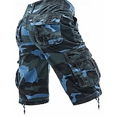 baratos Clássico-Homens Bermuda Cargo Shorts camuflados Calção Shorts de verão Bolso multi Bolso com aba camuflagem Côr Camuflagem Conforto Vestível Comprimento do joelho Ao ar livre Esporte Diário Moda Casual