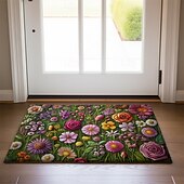 billige Dørmatter-Blomstrende Dørmatte Kjøkkenmatte Gulvmatte Non-Slip Område Teppe Olje Bevis Teppe Innendørs Utendørs Matte Soverom Dekor Bad Matte Inngangsteppe Vår Sommer