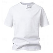 billiga Casual T-shirts för män-Herr T-shirt T-shirts Kortärmad tröja T-tröja Kortärmad V-slits Sommar Slät Mode Designer Grundläggande Klassisk Semester Gata Utekväll Svart Vit Ljusgrå Topp t-shirt för män