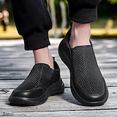 billiga Slip-ons och loafers till herrar-moderna slip-on-sneakers för män, grå mesh med elastisk slingring, snygga och bekväma urbana skor