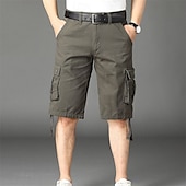 economico Classico-Per uomo Pantaloncini cargo Shorts Pantaloncini Estivi Multi-tasche Tasca con Patta Semplice Comodità Indossabile Lunghezza al ginocchio All&#039;aperto Sport Quotidiano Moda Casual Nero Giallo