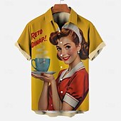 levne Topy-Halenka / košile Retro plakát Retro dívka Grafika Pro Pánské Dospělé Plesová maškaráda 3D tisk Dovolená Párty