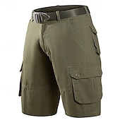 preiswerte Klassiker-Herren Cargo-Shorts Shorts Bermudashorts Freizeitshorts Mehrere Taschen Gerader Schnitt Einfach Atmungsaktiv Feuchtigkeitsableitend Knielang Outdoor Lässig Campen und Wandern Mode Streetwear Schwarz