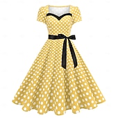 cheap Dresses-Retro Vintage 1950s Dress Swing Dress Polka dots Women&#039;s Carnival Masquerade Daily Wear Bachelorette Party Adults&#039; Dress Homecoming Dresses