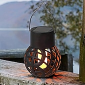 cheap Landscape Lights-4 Pcs Led Outdoor Solar Lights Patio Lights Powered Small Hanging Ball Flame Lamp Hollow Hanging Lamp Tree Branch Atmosphere Led Lamp Courtyard Garden Pendant Light