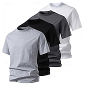 economico Magliette casual da uomo-Per uomo Maglietta Camicia a Maniche Corte Manica Corta Girocollo Estate Semplice Moda Designer Essenziale Classico Vacanza Streetwear Uscire Nero Bianco Grigio chiaro Maglietta Top per Uomo