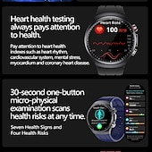 abordables Montres connectées-iMosi ET488 Montre intelligente 1.43 pouce Smartwatch Montre Connectée Bluetooth ECG+PPG Surveillance de la température Podomètre Compatible avec Android iOS Femmes Hommes Appels Mains Libres Étanche