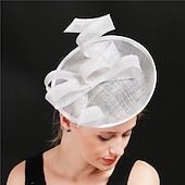 abordables Tocado de Boda-Tocados Plumas Sinamay Boda Fiesta de Noche Elegante Boda Con Pluma Celada Sombreros