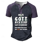 economico Parole divertenti-Per uomo maglietta Camicia Henley Magliette grafiche Magliette divertenti Color Block Alfabetico Gott Henley Abbigliamento Stampa 3D Plus Size Esterno Giornaliero Manica corta Collage Bottone giù