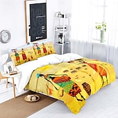 cheap Duvet Cover Sets-Three piece set of African primitive tribal character prints down duvet cover hotel bedroom guest room famous guest bed bedding comfortable set 1 down duvet cover 2 pillowcases king size bed s