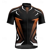 cheap Men's Jerseys-Men's Cycling Jersey Geometric Short Sleeve Bike Tee Tshirt Jersey with 3 Rear Pockets Mountain Bike MTB Quick Dry Anatomic Design Wicking Breathable Sports Yellow Red Blue Clothing Apparel