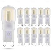 זול נורות דו-פיניות לד-נורות g9 led 3w 5w שווה ערך למנורת הלוגן 30w 50w נורה ניתנת לעמעום 220v לנברשות פנימיות נורות תקרה 10 יחידות