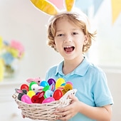 cheap Easter-24 Pack Easter Eggs Fillers with Bunny Plush Easter Basket Stuffers for Kids Easter Eggs with Toys Inside Easter Bunny Mini Stuffed Animal for Easter Eggs Hunts Party Favors Surprise Egg