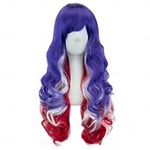 economico Parrucche di Carnevale-Parrucche sintetiche Ondulato Tessitura riccia Taglio scalato Con frangia A macchina Parrucca 28 pollici A1 A2 A3 A4 A5 Capelli sintetici Per donna Classico Comodo Colore Graduale e Sfumato