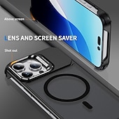 economico Cover per iPhone-telefono Custodia Per iPhone 16 Pro Max Plus iPhone 15 Pro Max Plus iPhone 14 13 12 Pro Max Plus Copertura Posteriore con Supporto Magnetico Supporta la Ricarica Wireless Retrò Metallo