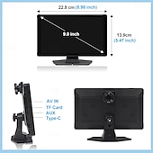 זול DVR לרכב-מסך נייד 4k לרכב מסך מגע hd 9 אינץ&#039; אלחוטי לרכב משחק עם מצלמת גיבוי שליטה קולית fm wifimirror link עבור apple carplay/android auto